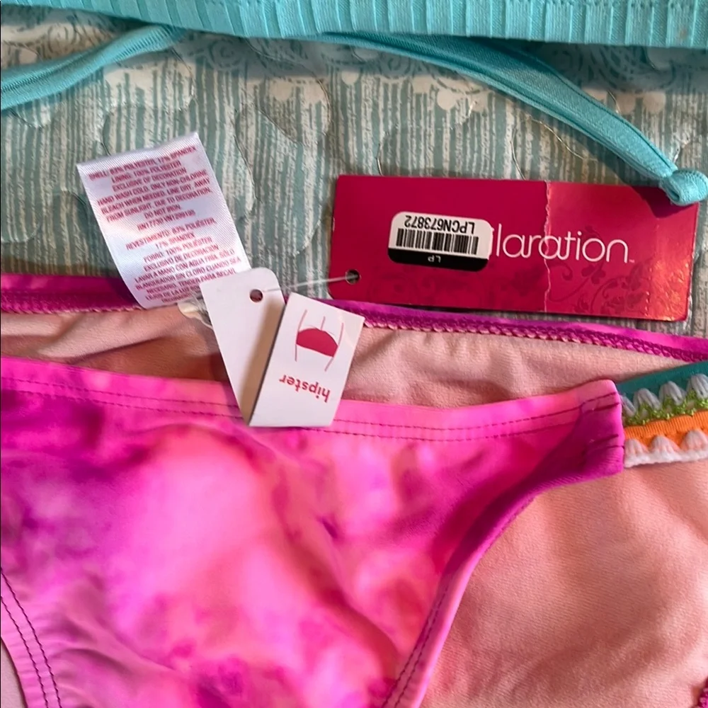 Pink and Teal Bikini Set - Picture 2 of 5